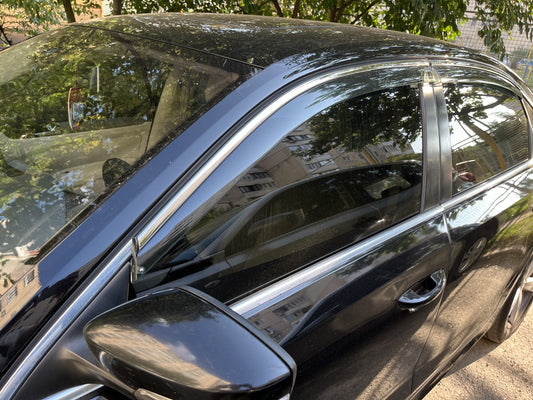 Window Deflectors with Chrome Trim Niken Luxury (USA, 4 pcs) for Volkswagen Passat B7 2012-2015 - image 1