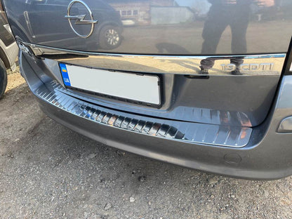 Cover on the rear bumper OmsaLine gloss (SW, stainless steel) for Opel Astra H 2004-2013 - Reelken Auto