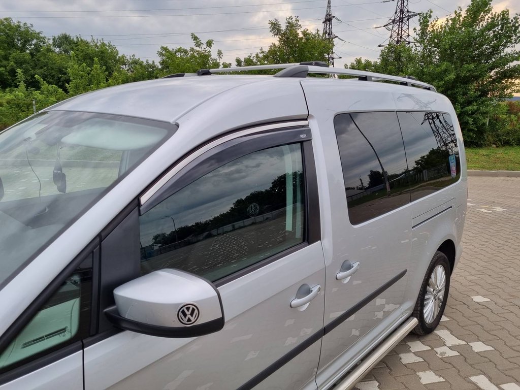Window Deflectors with Chrome Trim (2 pcs, Niken) for Volkswagen Caddy 2010-2015 - image 2