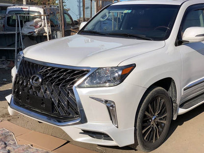 Front bumper for 2008-2015 in the style of restyling (for painting) for Lexus LX570/450d - Reelken Auto