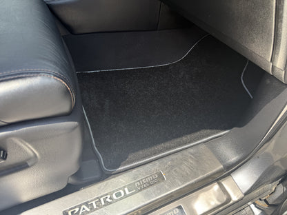 Deluxe Textile Floor Mats (3 Rows, Black) for Nissan Patrol Y62 2010-2024 - image 6
