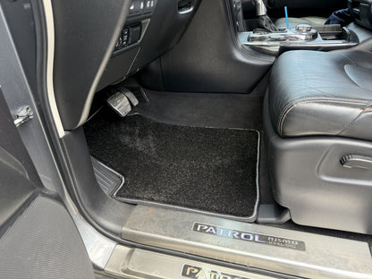 Deluxe Textile Floor Mats (3 Rows, Black) for Nissan Patrol Y62 2010-2024 - image 8