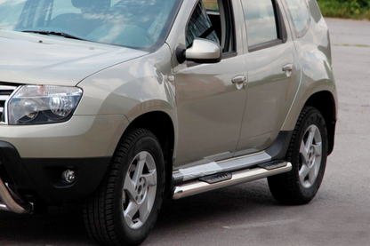 Side tubes with inserts (2 pcs, stainless steel) for Renault Duster 2008-2017 - image 5