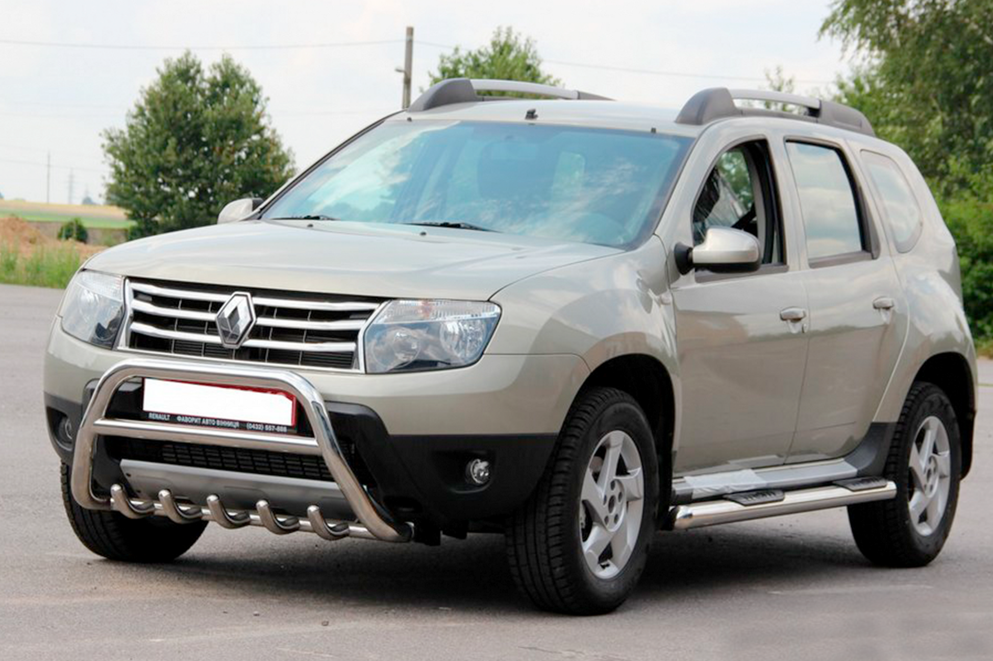 Side tubes with inserts (2 pcs, stainless steel) for Renault Duster 2008-2017 - image 4