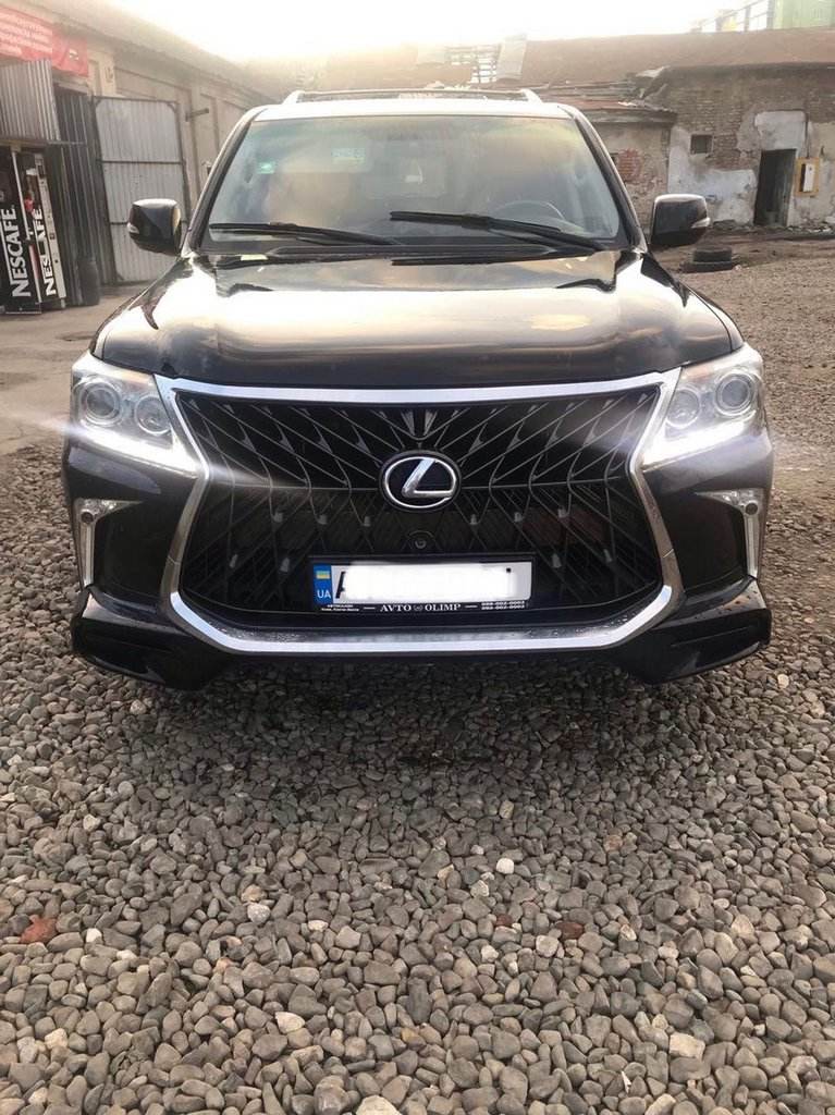 Front bumper for 2008-2015 in the style of restyling (for painting) for Lexus LX570/450d - Reelken Auto