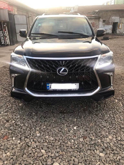 Front bumper for 2008-2015 in the style of restyling (for painting) for Lexus LX570/450d - Reelken Auto