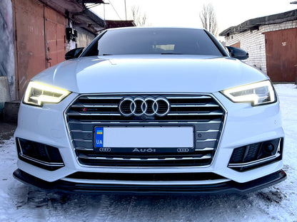 Front Lip Spoiler DPT V-1 (for S-Line, 2016-2019, Gloss Black) for Audi A4 B9 2015-2024 - image 4