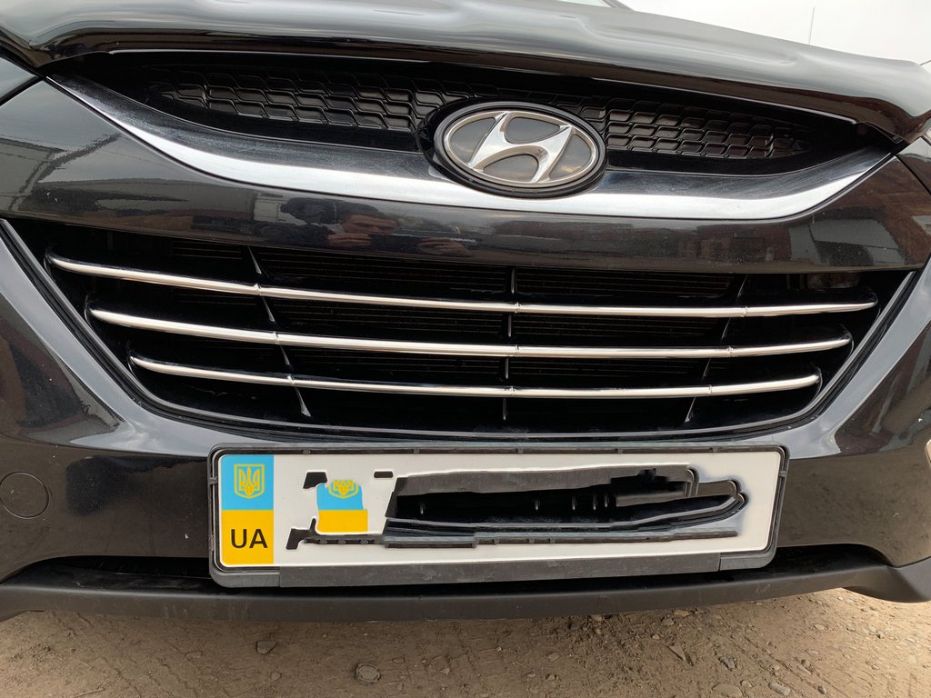 Grille trim strips (3 pcs, stainless steel) for Hyundai IX-35 2010-2015 - image 4