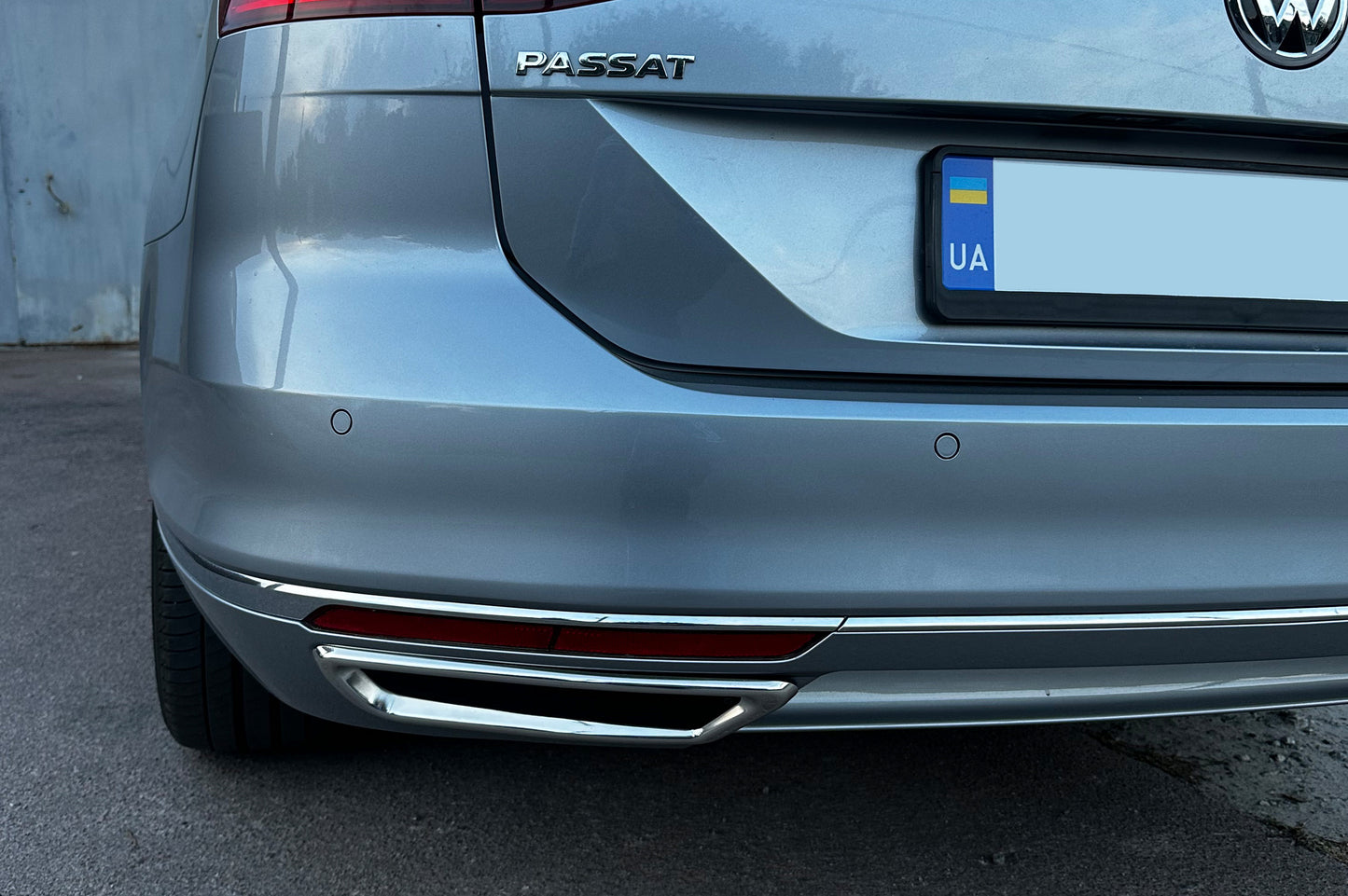 Exhaust tip covers imitation SD/SW (2015-2018, 2 pcs, stainless steel) for Volkswagen Passat B8 2015-2023 - image 7