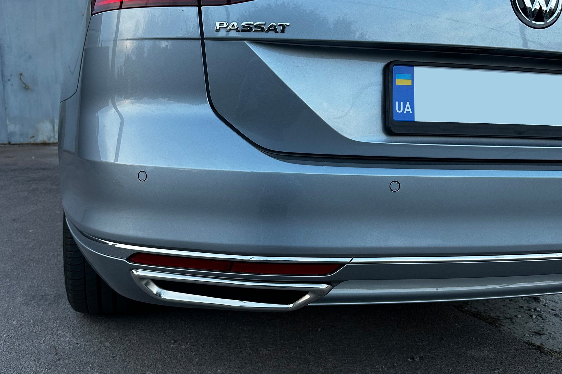 Exhaust tip covers imitation SD/SW (2015-2018, 2 pcs, stainless steel) for Volkswagen Passat B8 2015-2023 - image 7