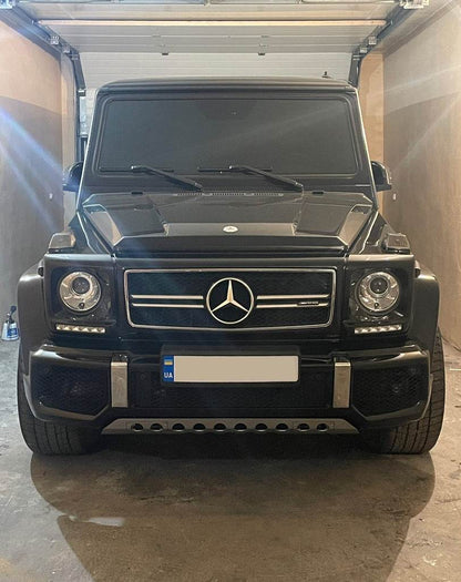 Front bumper protection (stainless steel) for Mercedes G class W463 1990-2018 - Reelken Auto