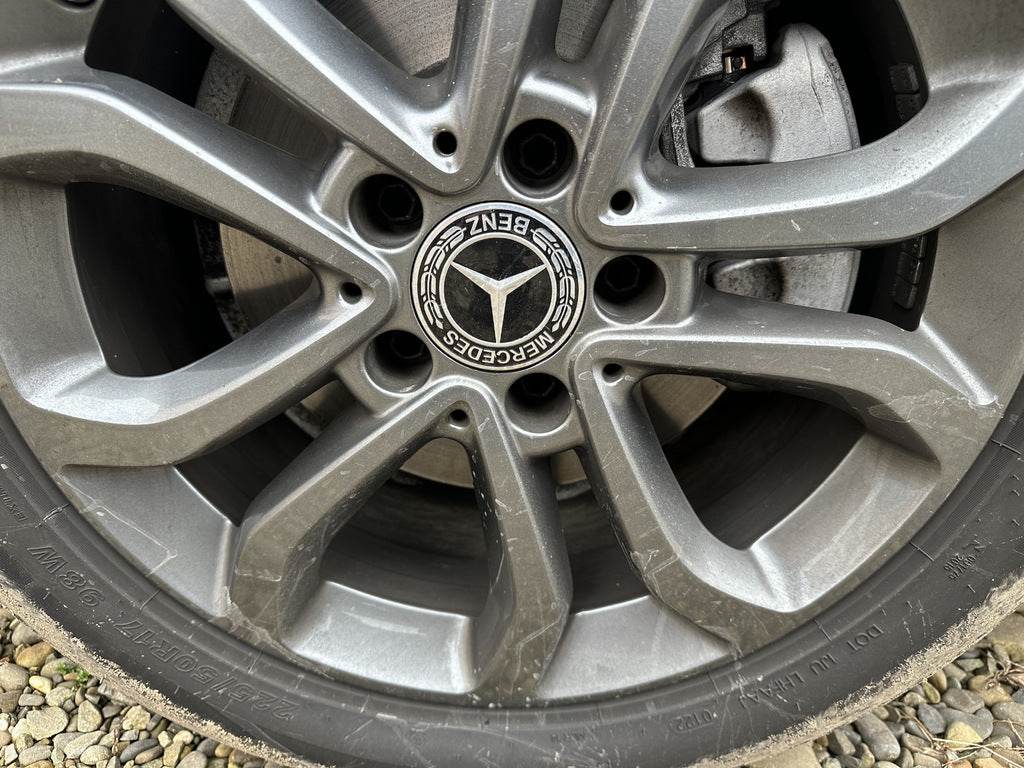 Wheel caps 71/75 mm without ring (4 pcs, black V2) for Mercedes - Reelken Auto