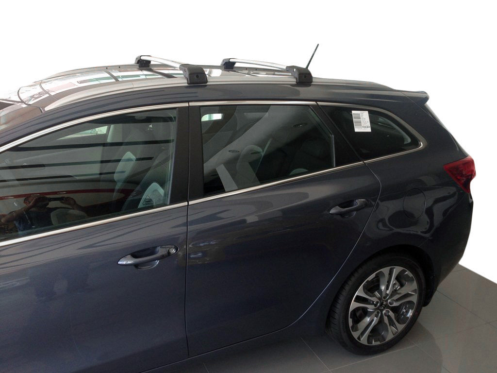 Roof rack (cross bars) for integrated roof rails lockable WingCarrier V2 (2 pcs) for Kia Ceed 2012-2018 - image 1