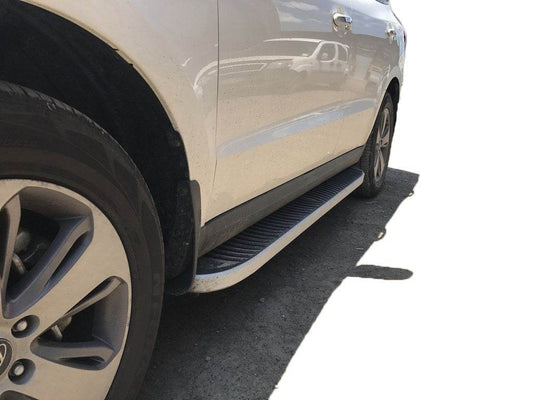 Side sills Tayga Grey (2 pieces, aluminum) for Hyundai Santa Fe 2 2006-2012 - Reelken Auto