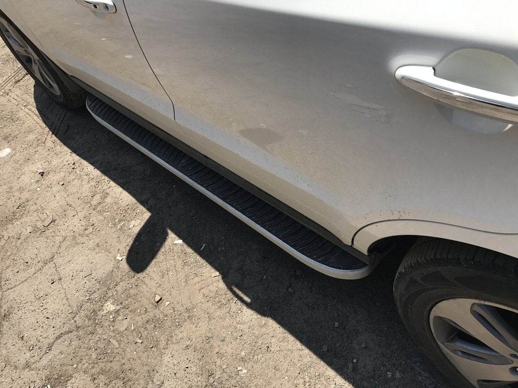 Side sills Tayga Grey (2 pieces, aluminum) for Hyundai Santa Fe 2 2006-2012 - Reelken Auto
