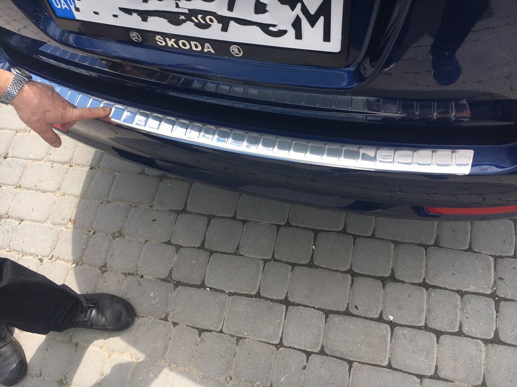 Rear bumper protector Carmos (SW, stainless steel) for Mercedes E-сlass W212 2009-2016 - image 3