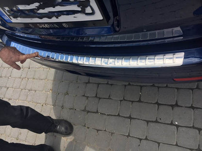 Cover on the rear bumper Carmos (SW, stainless steel) for Mercedes E-class W212 2009-2016 - Reelken Auto