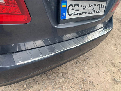 Cover on the rear bumper Carmos (SW, stainless steel) for Mercedes E-class W212 2009-2016 - Reelken Auto