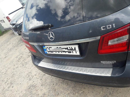Overlay for rear bumper OmsaLine (2009-2013, SW, stainless steel) for Mercedes E-class W212 2009-2016 - Reelken Auto