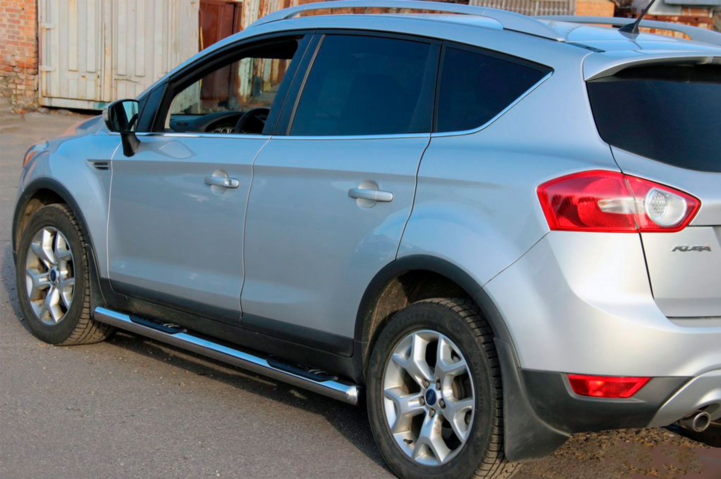 Side pipes straight (2 pcs, stainless steel) for Ford Kuga 2008-2013 - image 3