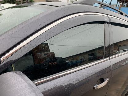 Window deflectors with chrome trim (4 pcs, Niken) for Chevrolet Captiva 2006-2019 - image 2