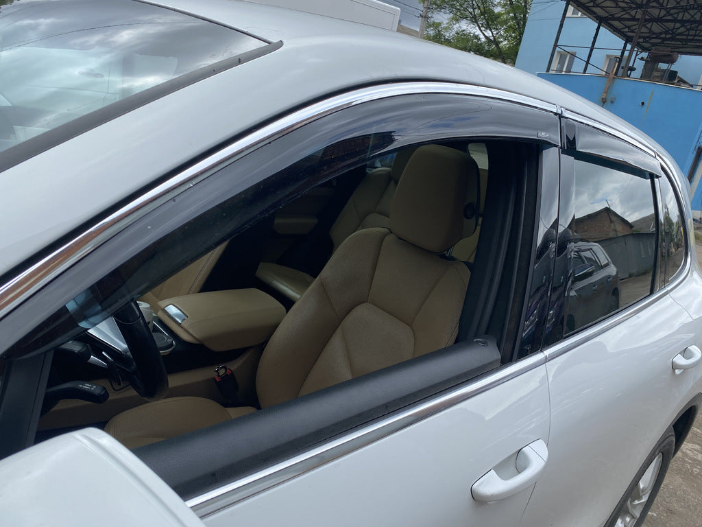 Window deflectors with chrome strip (4 pcs, HIC) for Porsche Cayenne 2010-2017 - image 2