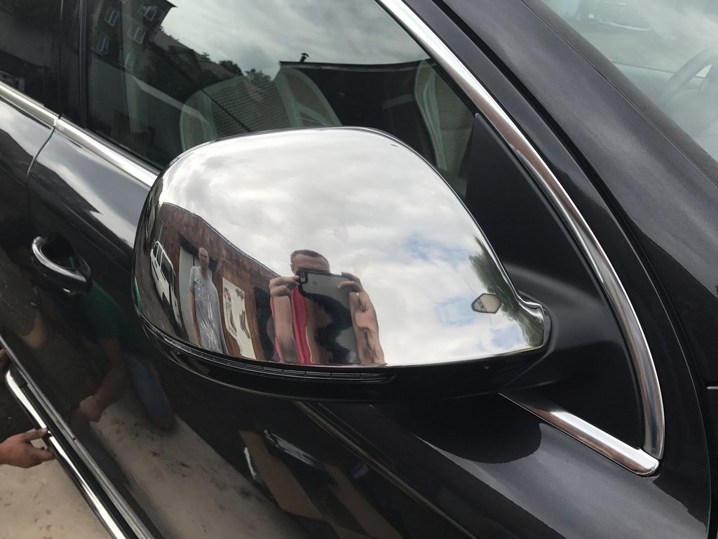 Covers for mirrors (2 pcs, stainless steel.) for Audi Q7 2005-2015 - image 2