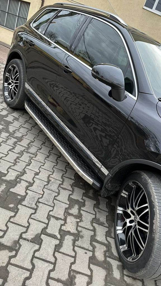 BlackLine lateral platforms (2 PCs, aluminum) for Volkswagen Touareg 2002-2010 - Reelken Auto
