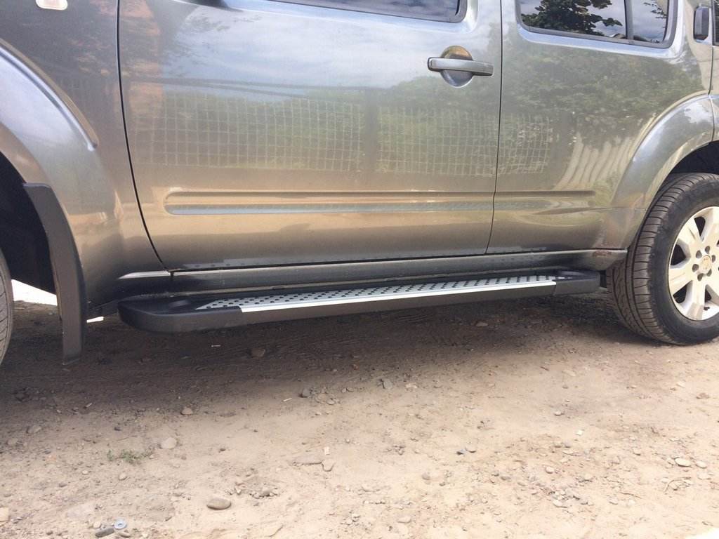 Side sills Allmond Grey (2 PCs Alu.) for Nissan Pathfinder R51 2005-2014 - Reelken Auto