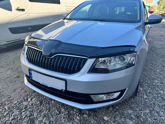 The hood deflector 2013-2017 (EuroCap) for Skoda Octavia III A7 2013-2019 - Reelken Auto