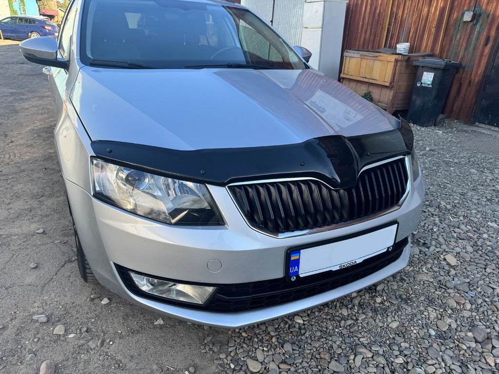 The hood deflector 2013-2017 (EuroCap) for Skoda Octavia III A7 2013-2019 - Reelken Auto