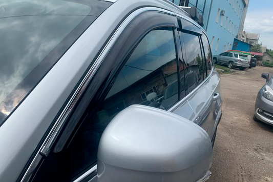 Window deflectors with chrome strip (4 pcs, HIC) for Volvo XC90 2015- - image 2