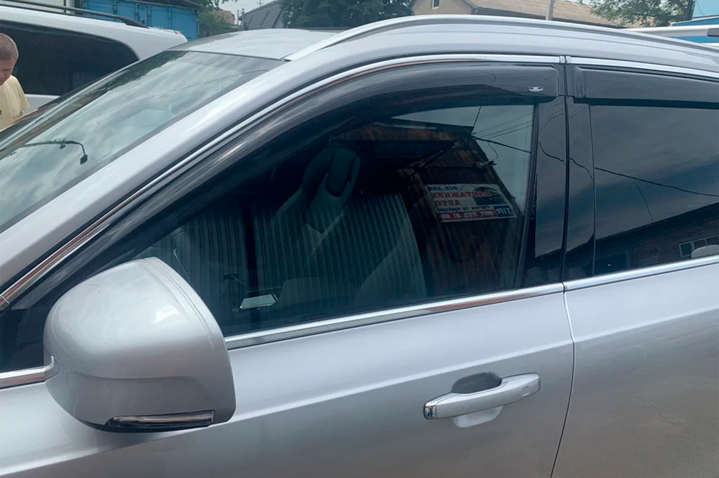 Window deflectors with chrome strip (4 pcs, HIC) for Volvo XC90 2015- - image 4