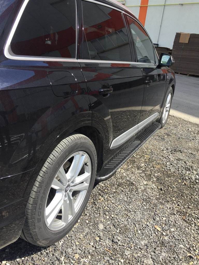 Lateral platforms Bosphorus Yeni Black (2 pieces, aluminum) for Audi Q7 2015- - Reelken Auto