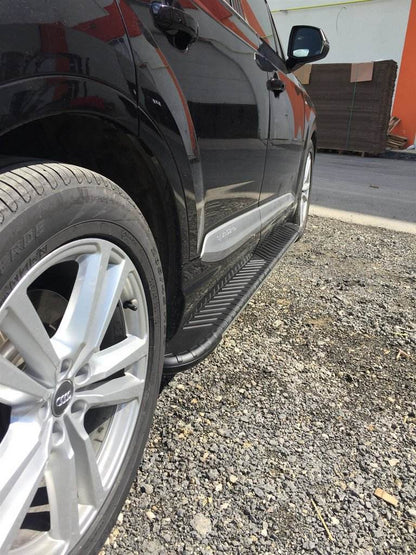 Lateral platforms Bosphorus Yeni Black (2 pieces, aluminum) for Audi Q7 2015- - Reelken Auto