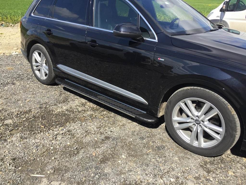 Lateral platforms Bosphorus Yeni Black (2 pieces, aluminum) for Audi Q7 2015- - Reelken Auto