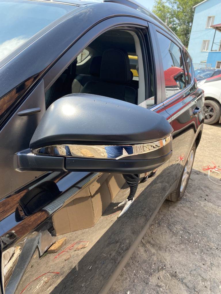 Covers for mirrors (2 pcs, stainless steel) for Toyota Rav 4 2013-2018 - Reelken Auto
