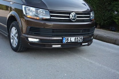 Front Bumper Lip Sport 2-LED 2015-2018 (primed for painting) for Volkswagen T6 2015-2024 - image 11