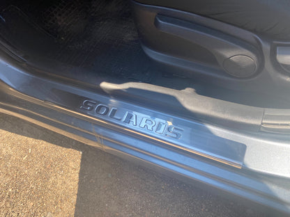 Door Sill Protectors Carmos Solaris V4 (4 pcs, Stainless Steel) for Hyundai Accent 2011-2017 - image 3