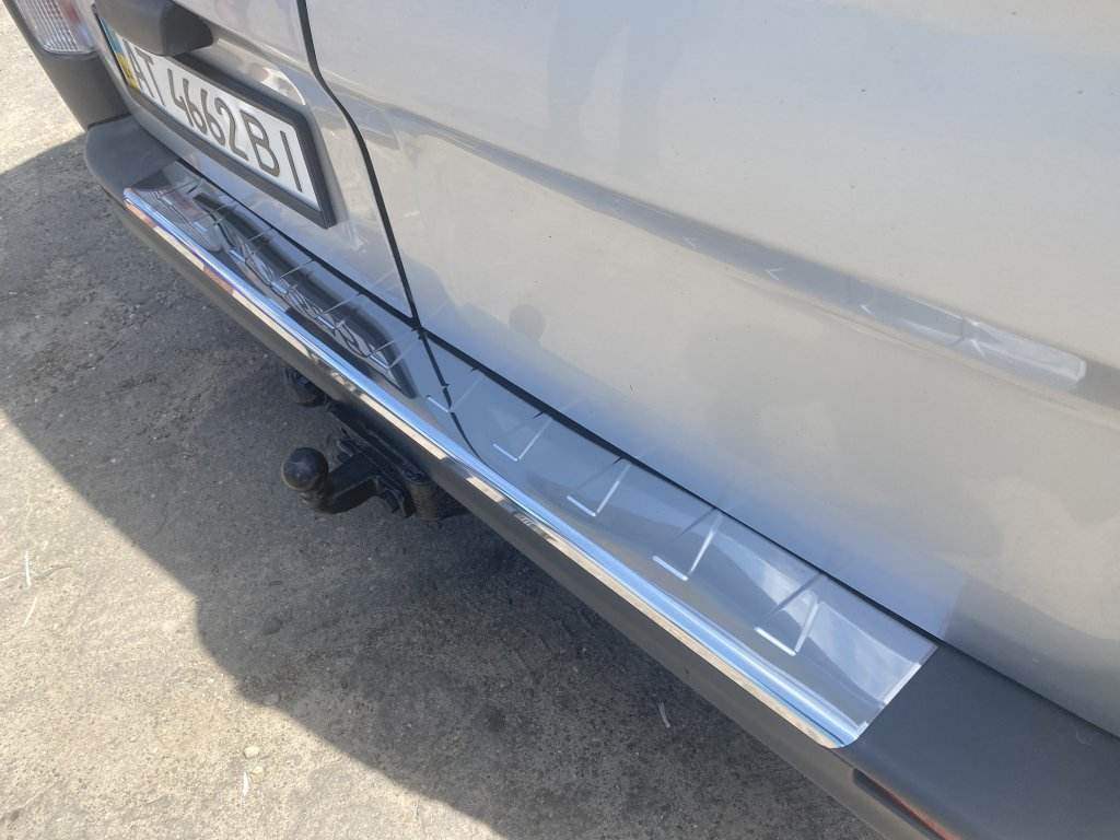Covers on the rear bumper with a bend Carmos V1 (stainless steel) for Nissan Primastar 2002-2014 - Reelken Auto