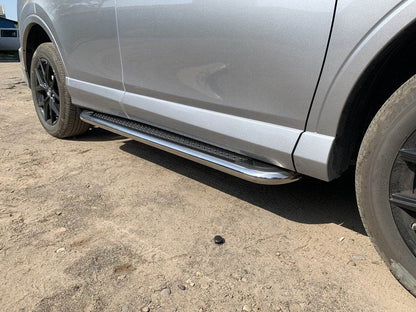 Lateral platforms Maydos V2 (2 PCs., aluminium ↗ stainless) for Toyota Rav 4 2006-2013 - Reelken Auto