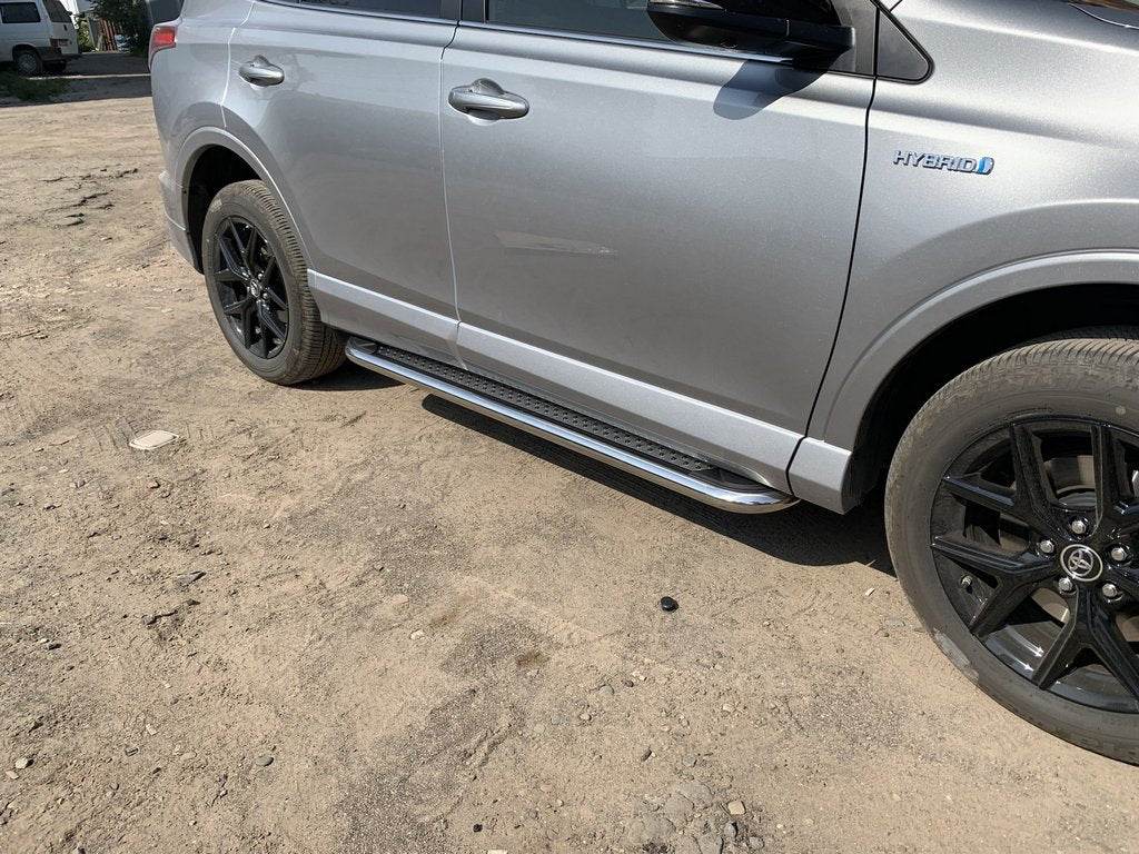 Lateral platforms Maydos V2 (2 PCs., aluminium ↗ stainless) for Toyota Rav 4 2006-2013 - Reelken Auto