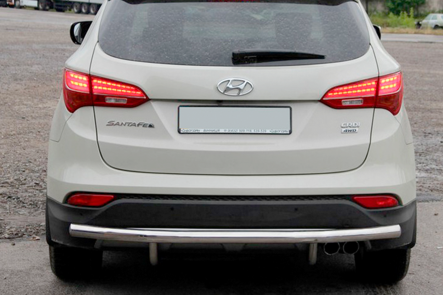 Rear Bar AK002 (Stainless Steel) for Hyundai Santa Fe 3 2012-2018 - image 1