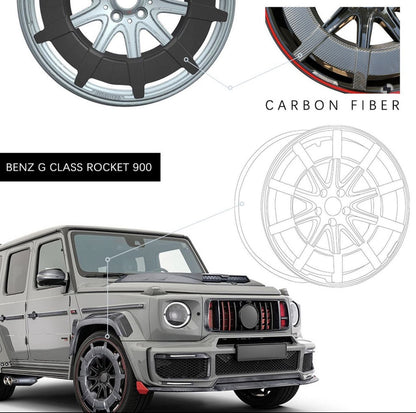 Forged Aluminum and Carbon Wheels G900 (R24, Set of 4) for Mercedes G сlass W463 2018-2024 - image 18