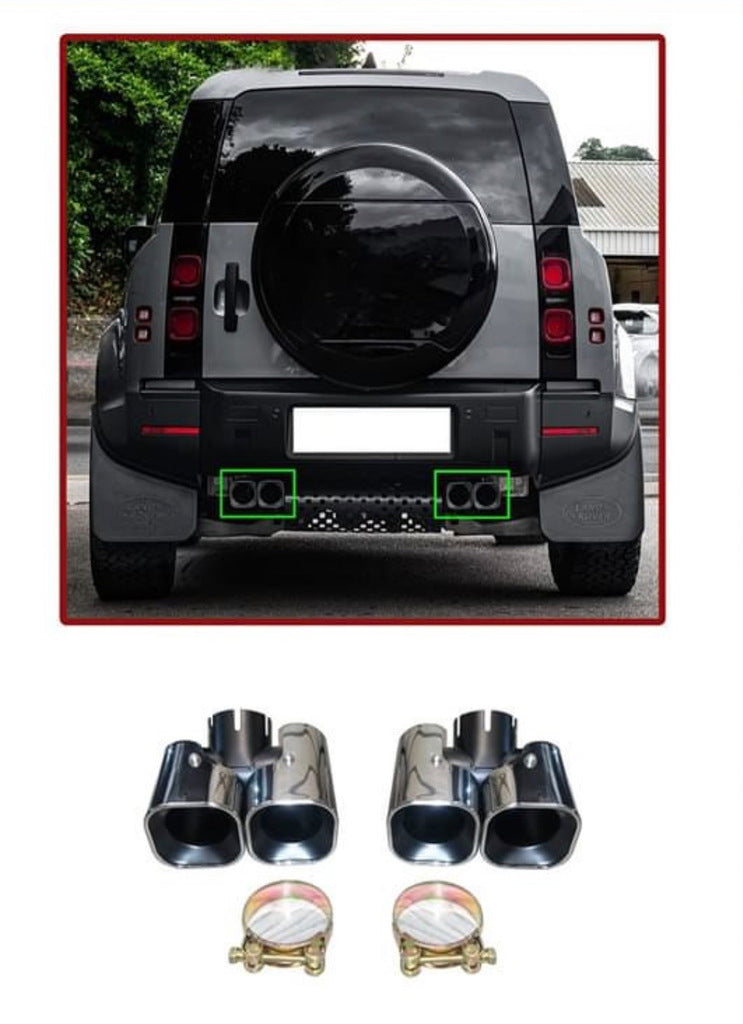 Exhaust tips (2 pcs) for Land Rover Defender 2019- - image 1