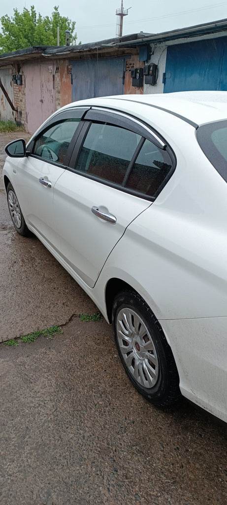 Windshields with chrome (4 pcs, Sunplex Chrome) for Fiat Tipo 2016↗ year - Reelken Auto
