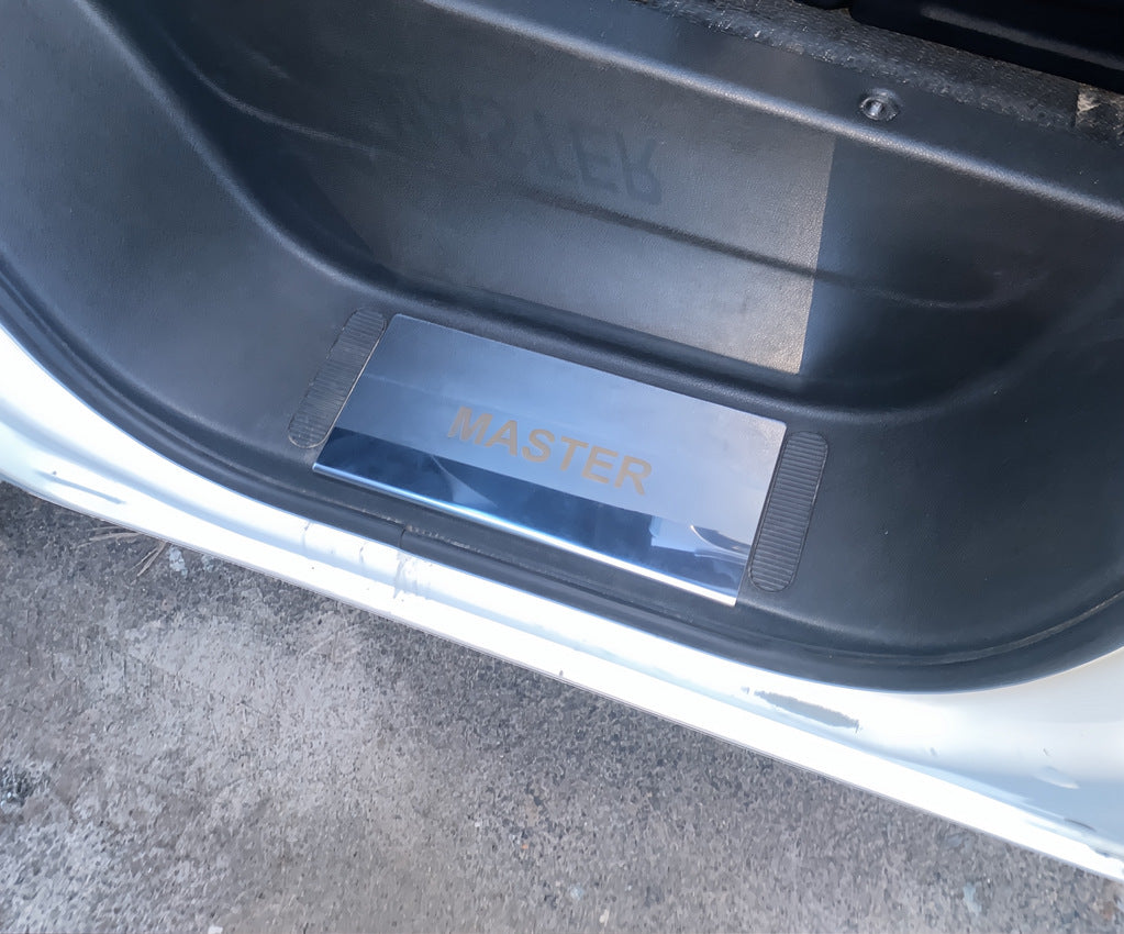 Door Sill Covers V2 (2 pcs, Stainless Steel) for Renault Master 2011-2023 - image 1