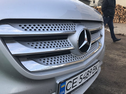 Covers on the grille 2014-2020 (5 pcs, stainless steel) for Mercedes Vito / V-class W447 2014↗ year - image 8
