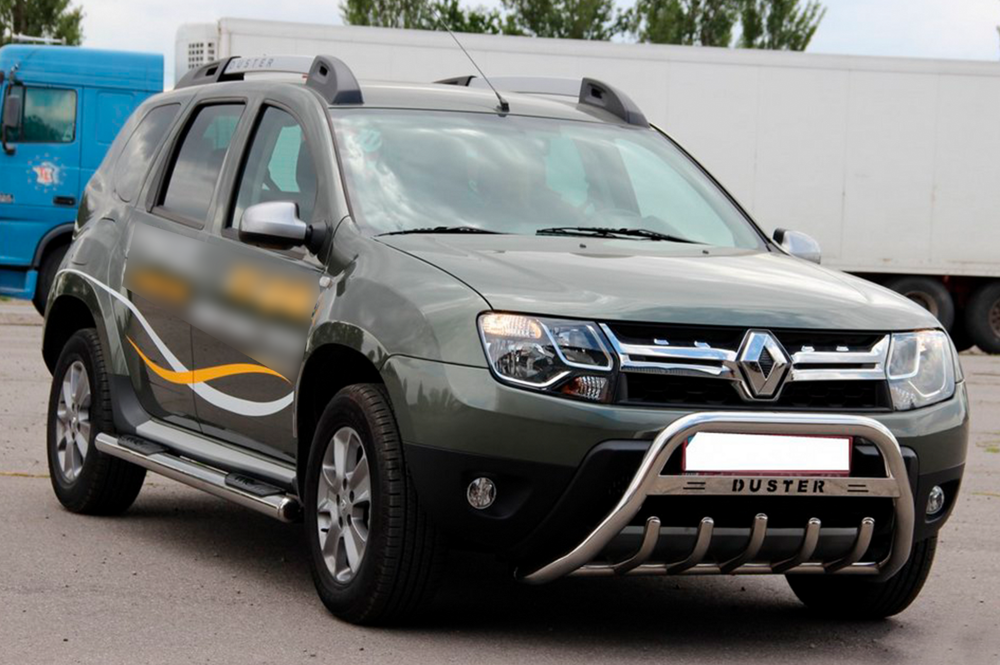 Side tubes with inserts (2 pcs, stainless steel) for Dacia Duster 2008-2018 - image 3