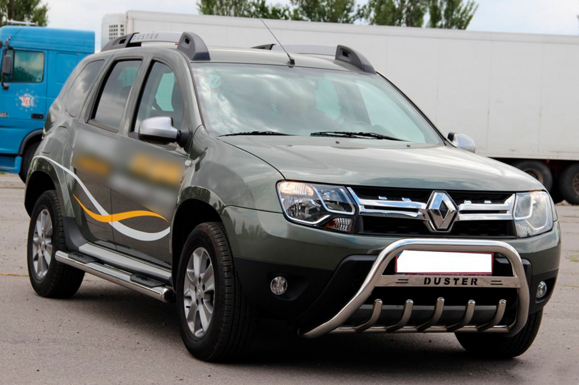 Side tubes with inserts (2 pcs, stainless steel) for Renault Duster 2008-2017 - image 2